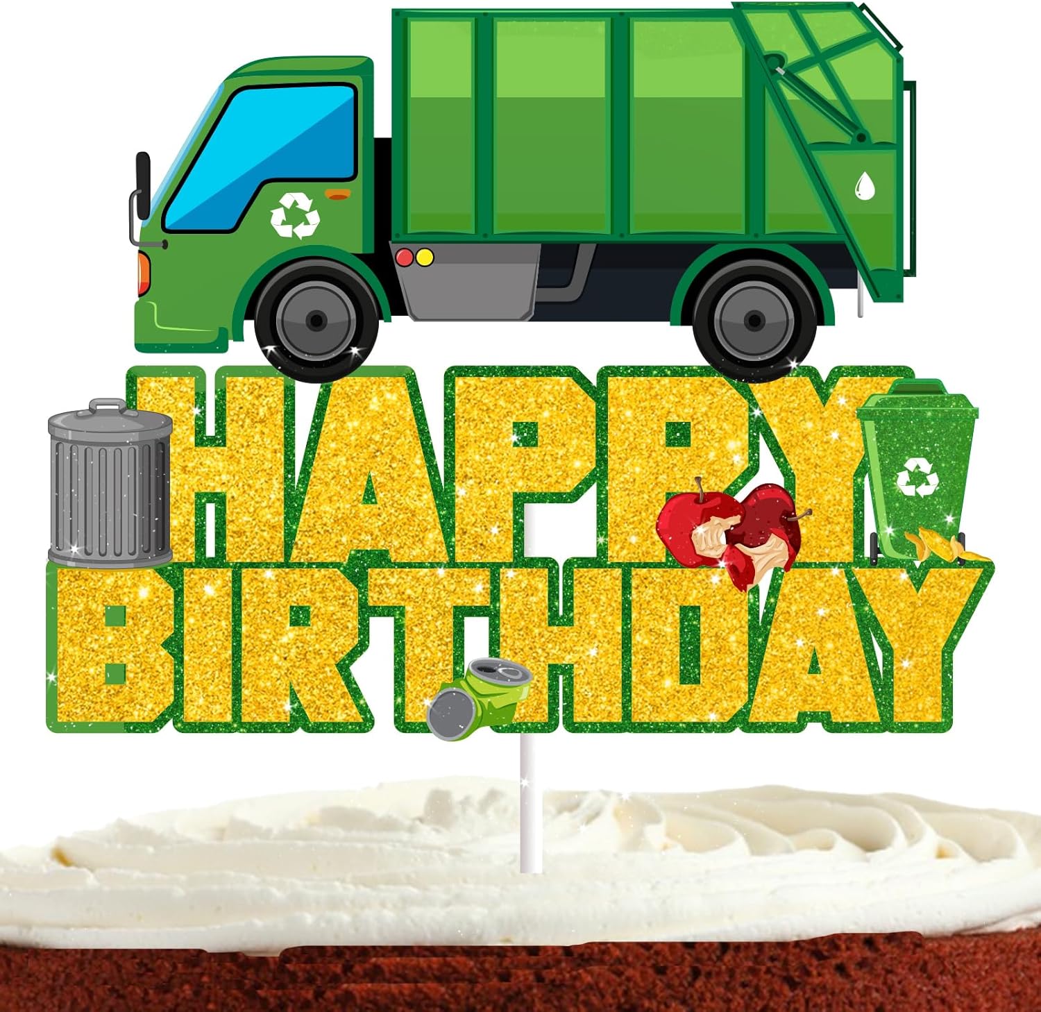 Garbage Truck Cake Topper for Boys Girls Truck Birthday