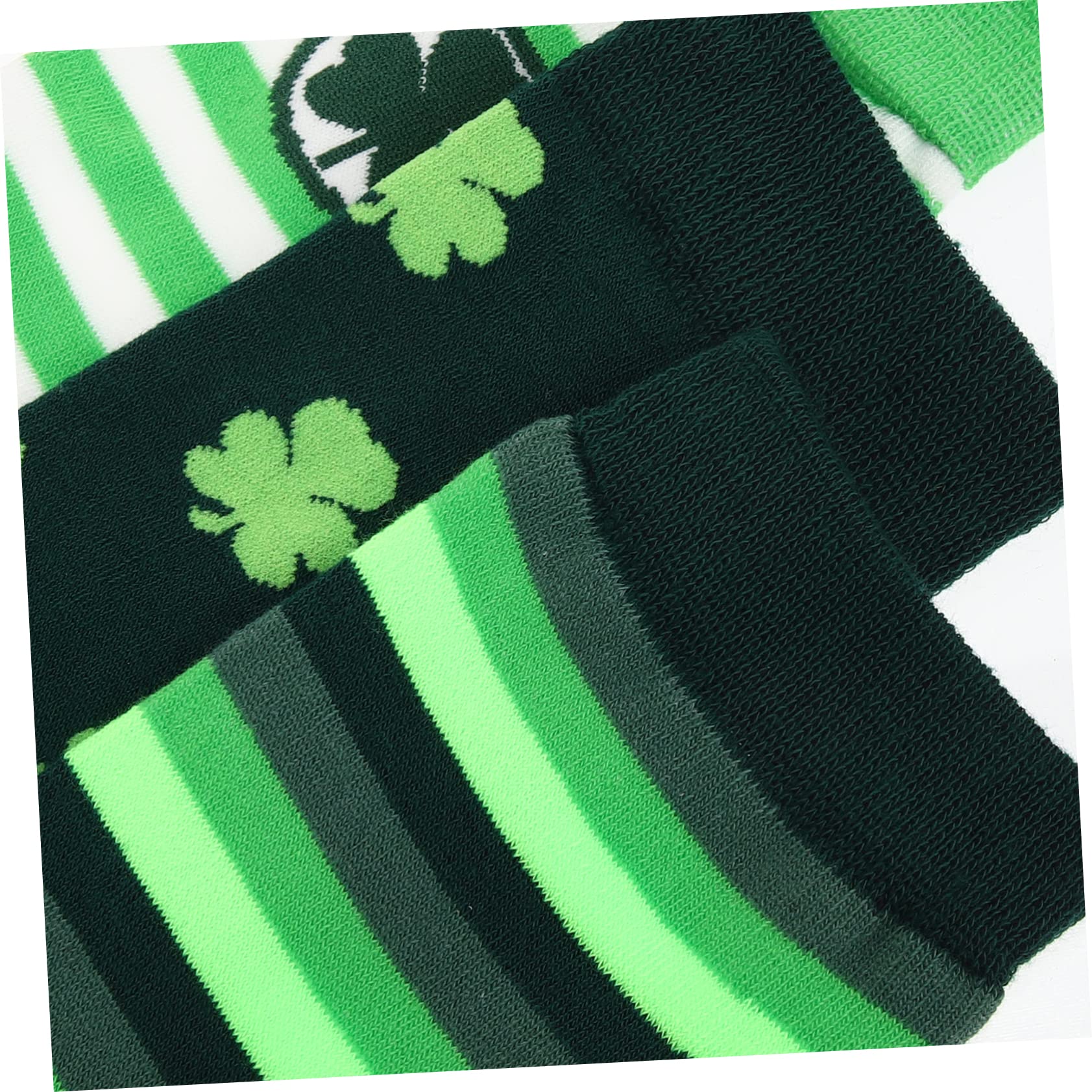 Abaodam 2 Sets St. Patricks Day Kostümzubehör Neuartige -socken mit Kleeblatt-muster Aus Baumwolle für Paare 3 Paar * 2