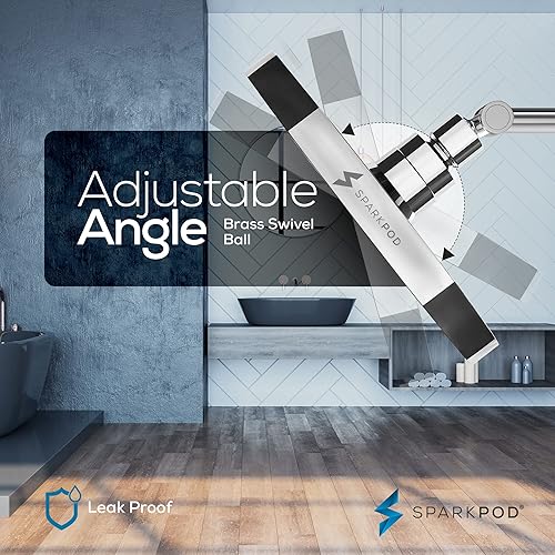 Miniatura 7 de SparkPod Cabezal de ducha, lluvia de alta presión, diseño de lujo de alta calidad, instalación en 1 minuto, reemplazo ajustable fácil de limpiar