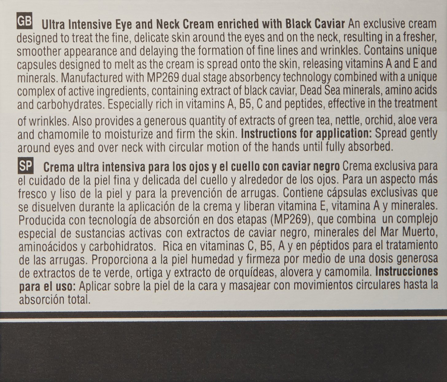 Mon Platin Eye and Neck Cream Enriched with Black Caviar, 50 Gram