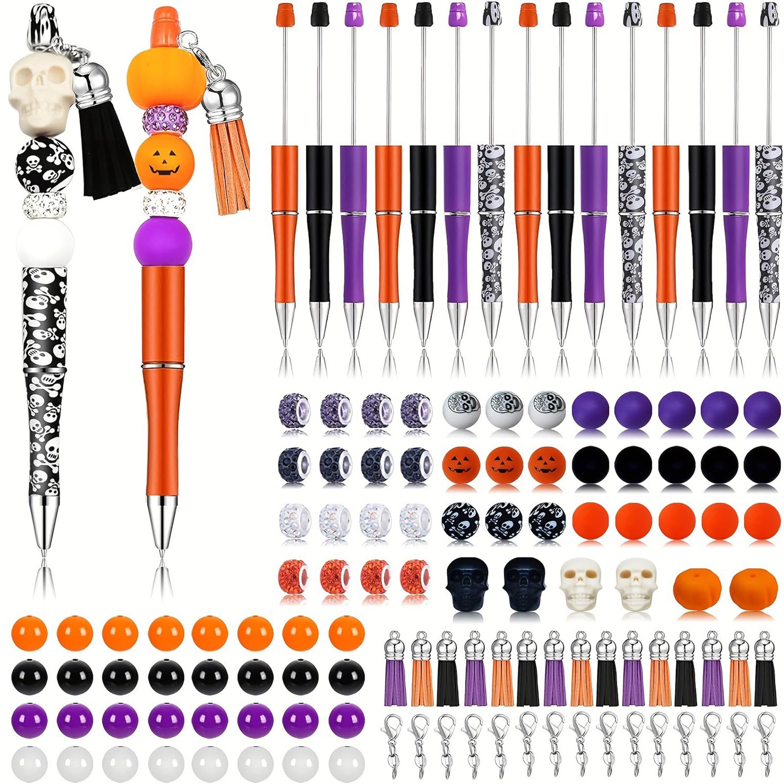 123 Stück Neuheit Perlen Kugelschreiber Halloween Perlen