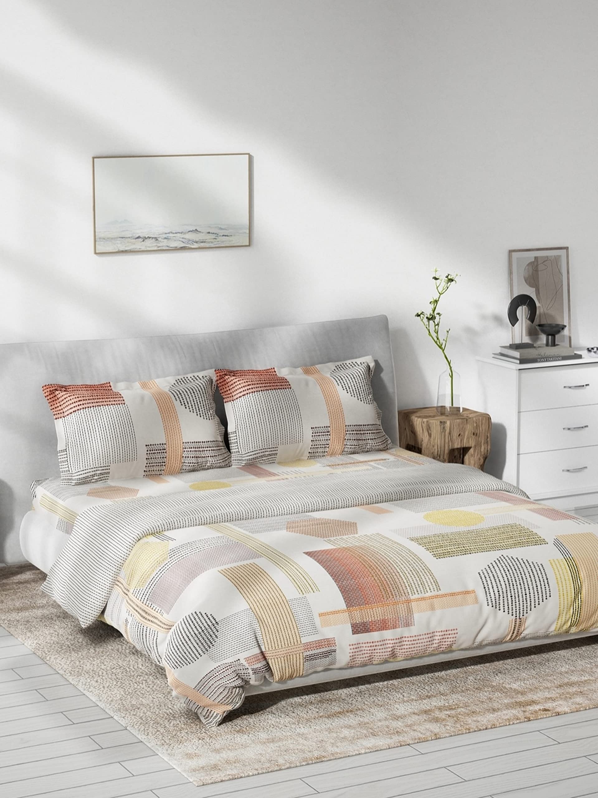 DDECOR - Opulence Geometric 136TC Double Bed in Bag - Multi