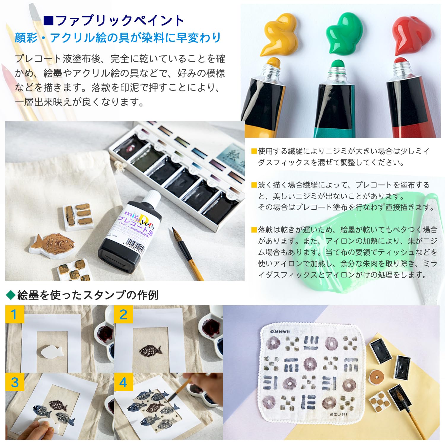 Amazon.co.jp: 墨運堂 布地用定着液 ミラダイフィックスキット 15636