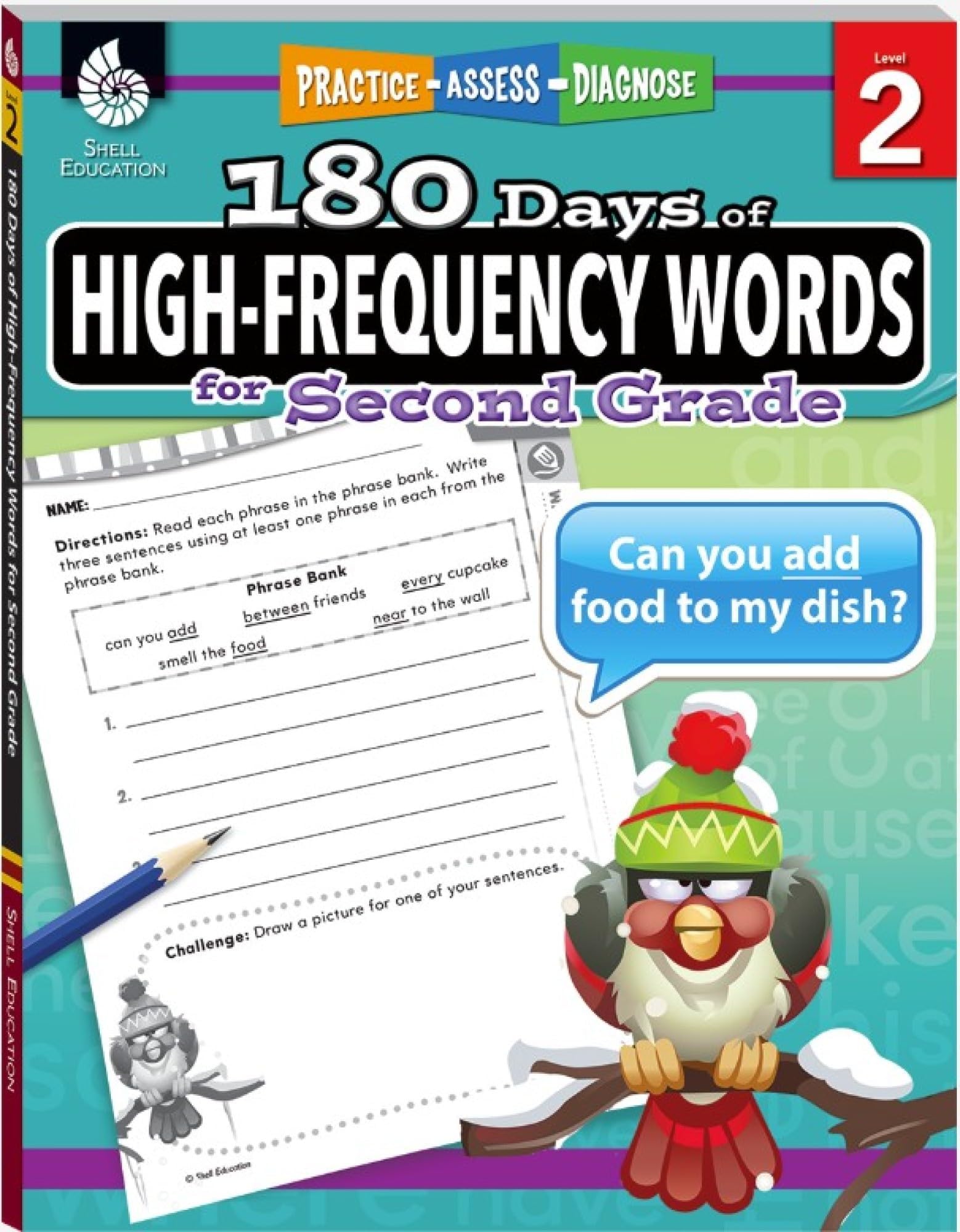 Shell Education 180 Days of High-Frequency Words for Second Grade