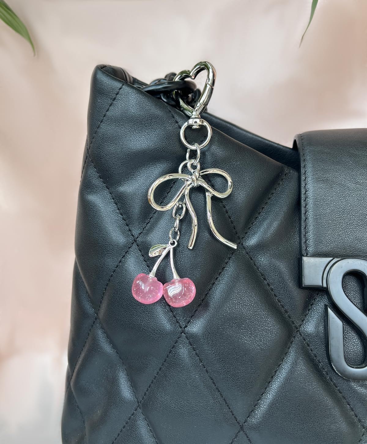 Mini Cherry Bag Charm, Cute Cherry Keychain Accessories for Women, Purse Charms for Handbags Tote bags Key Chains - Image 4