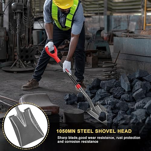 Miniatura 8 de Pala de transferencia resistente Pala multifuncional Pala cuadrada Pala plana para jardinería limpieza de bordes, 43 pulgadas