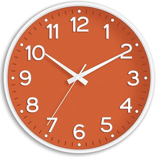 Miniatura 25 de Reloj de pared verde, silencioso, funciona con pilas, 8 pulgadas, moderno, analógico, sin tictac, decorativo, para cocina, oficina, baño, dormitorio