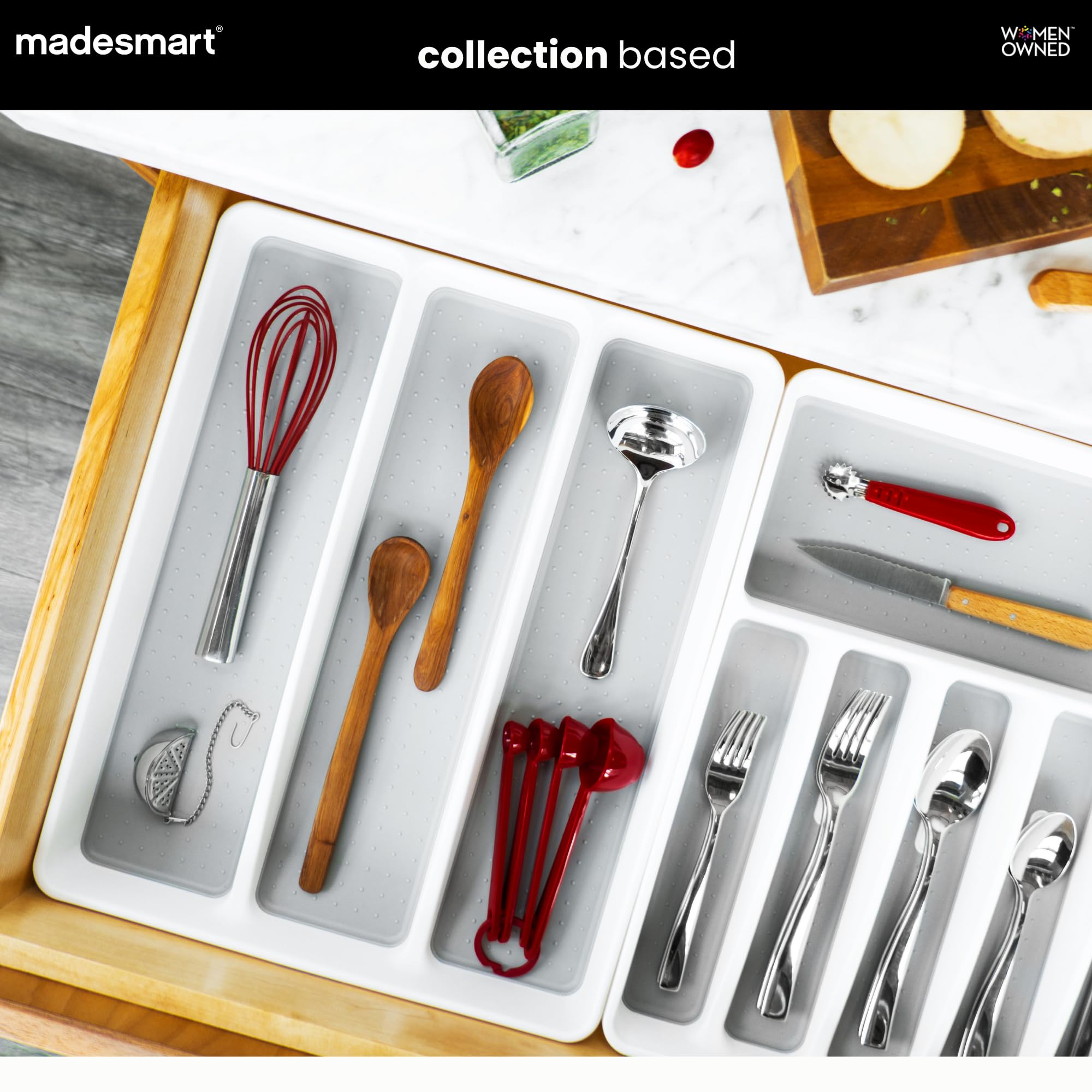 madesmart 29100, biała klasyczna taca na przybory, tworzywo sztuczne