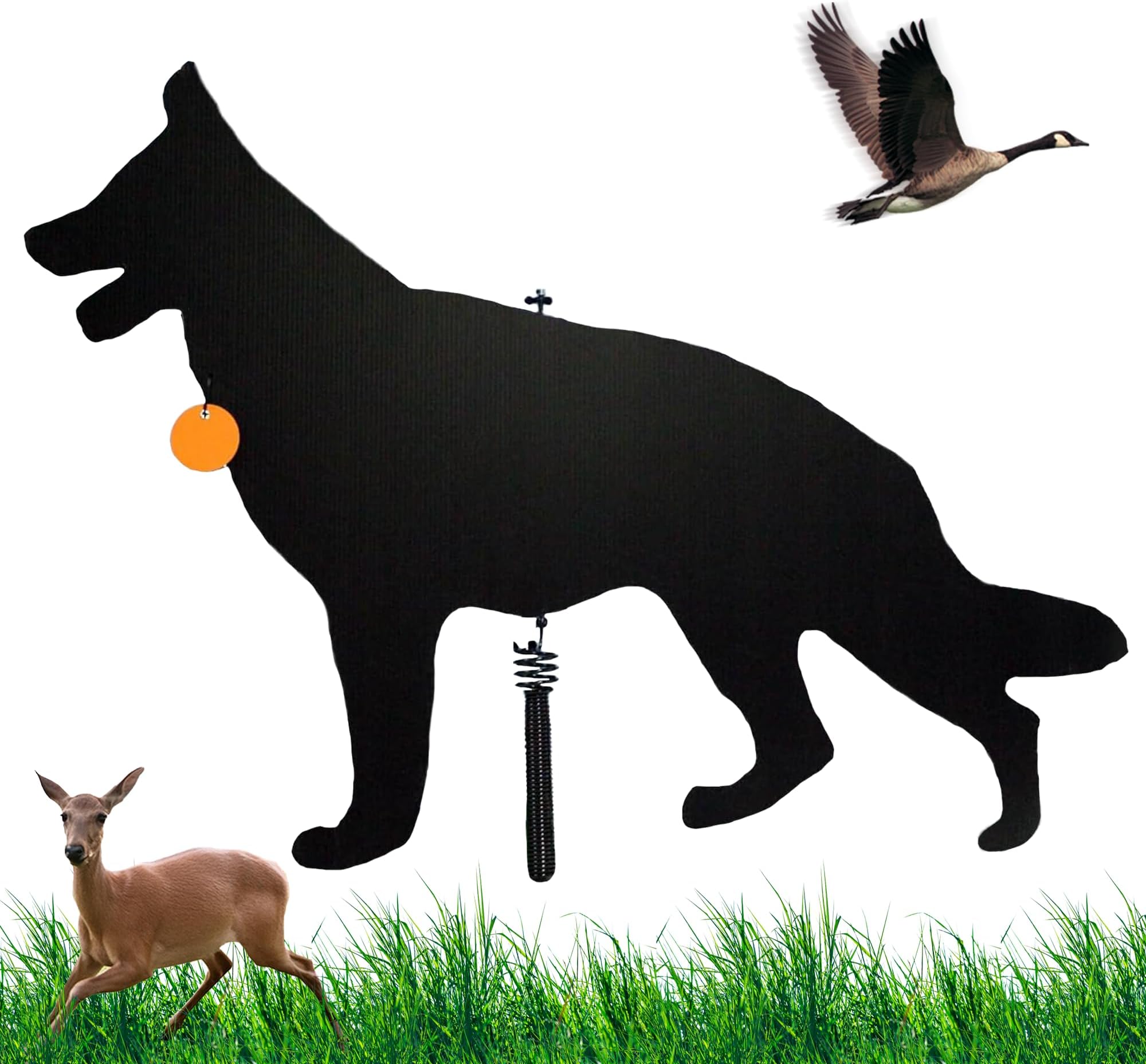 Lone Dog Decoy - Predator Decoys, Repellent for Geese, Deer - Goose Deterrent, Dog Decoy to Keep Away Pests - Predator Replica Visual Scare Device