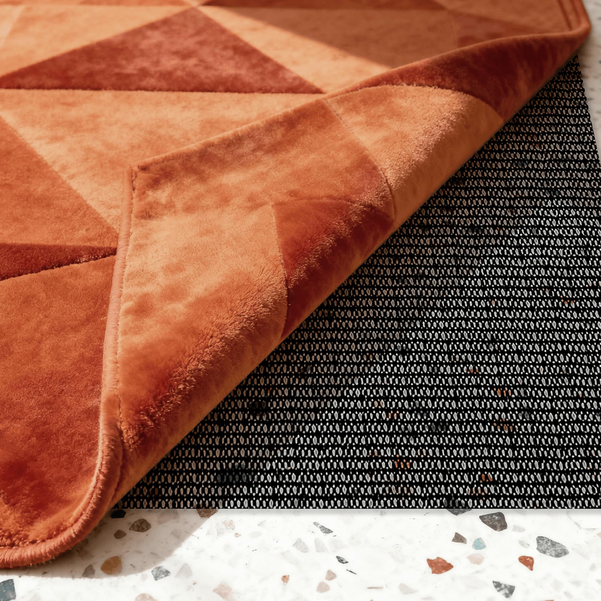 rutschfeste Teppichunterlage 190 x 270 cm rutschfest Und Dünn Geruchsneutraler Teppichstopper Universell Einsetzbar für Blatt Tischtücher Sofas, Schwarz