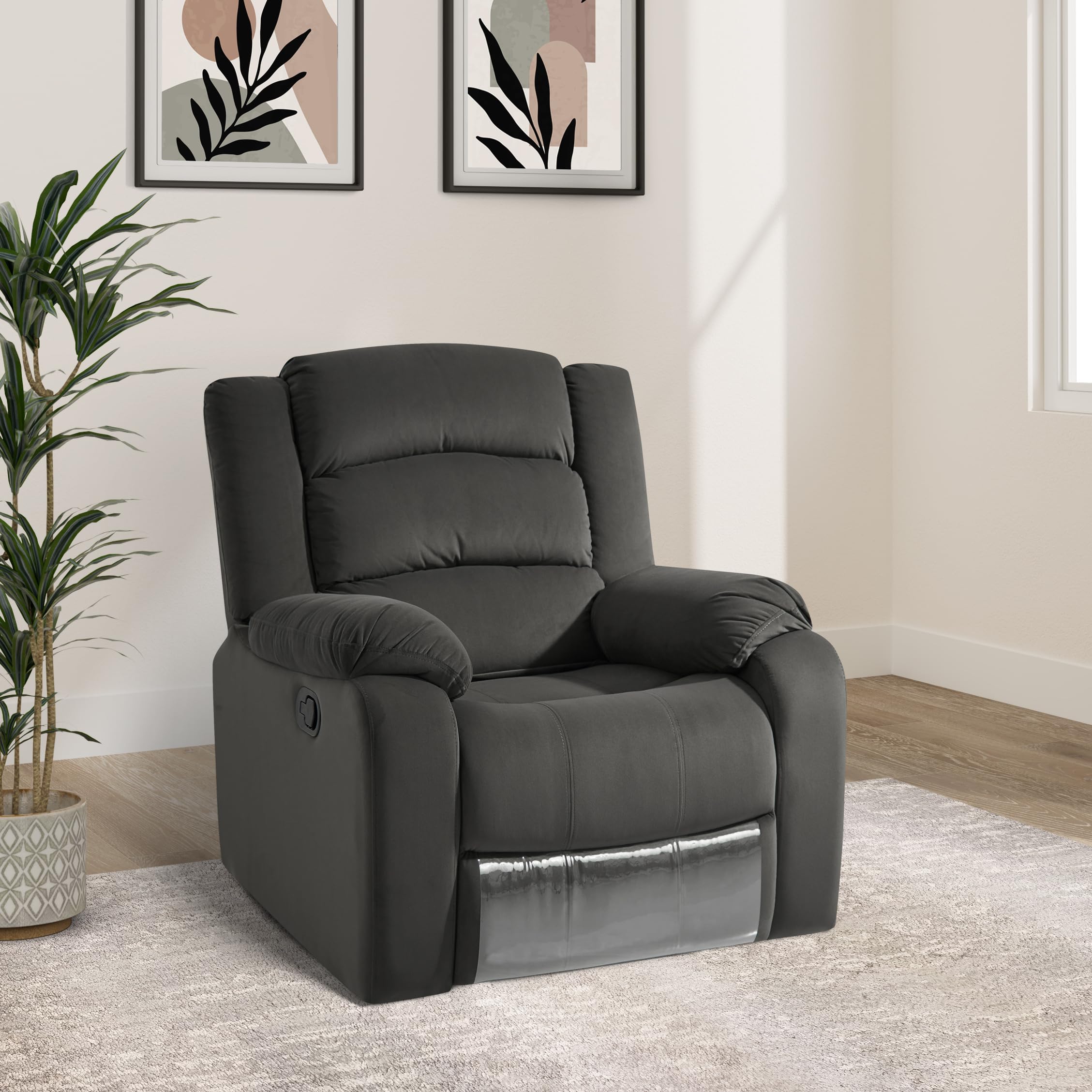 Amazon Brand - Solimo Mars 1 Seater Fabric Recliner (Grey) (B0C74J3SW3) Amazon Price History, Amazon Price Tracker