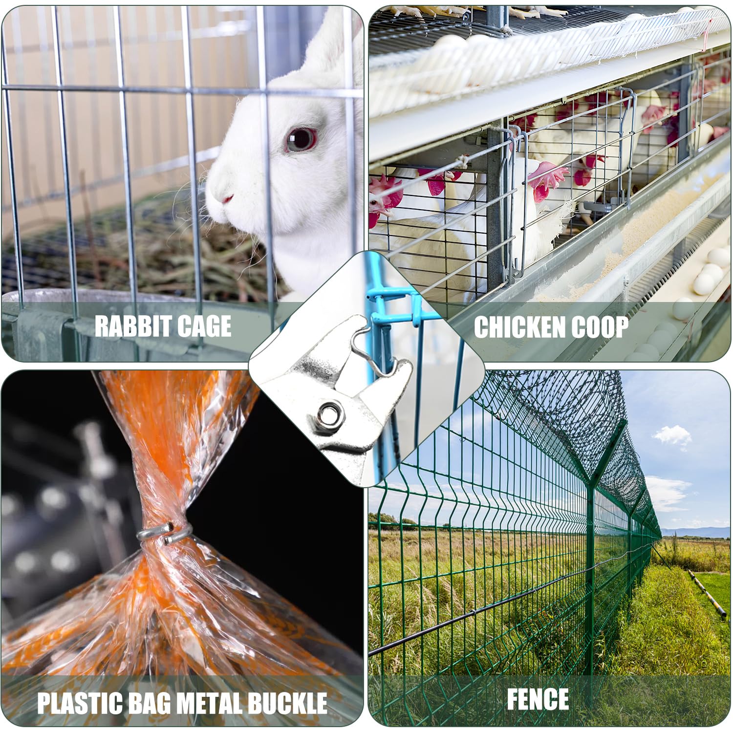 Pinze per Anelli di Maiale con 1200 Anelli Zincati Hog Ring Pliers kit Pinza per Recinzione Anelli di Maiale Zincati Pinza per Anelli di Maiale per Installazione di Recinzioni Gabbie Uccelli a Rete