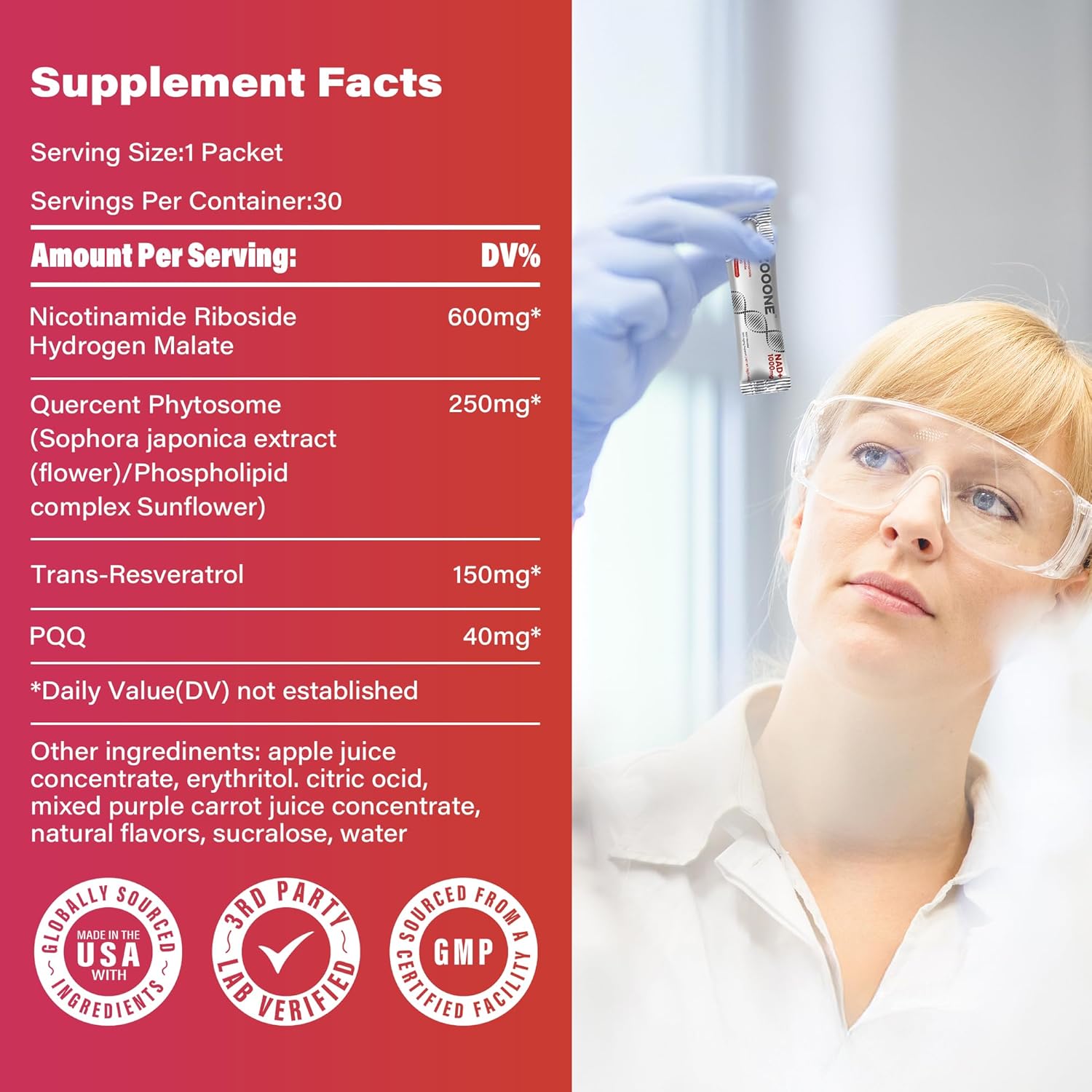 zooone- NAD+ Supplement 60pcs, Premium Nicotinamide Riboside & Resveratrol, DNA Repair & Healthy Aging， Advanced NAD Supplement for Men & Women, Boosts Cellular Energy