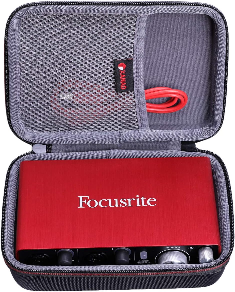 XANAD Hard Case for Focusrite Scarlett 2i2 3rd Gen USB Audio Interface (Black)
