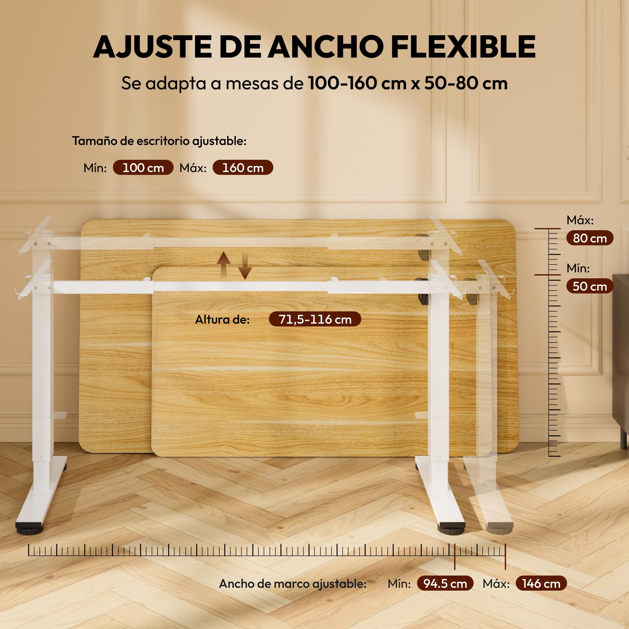 SANODESK Escritorio Elevable Eléctrico, Mesa Regulable en Altura con 4 Memorias y Sistema Anti-Colisión, Carga 100KG,Standing Desk Ergonómico para Oficina, Teletrabajo y Gaming, Blanco