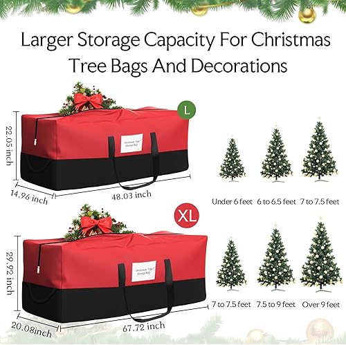Miniatura 2 de Navtue Bolsa de almacenamiento impermeable para árbol de Navidad, se adapta a árboles artificiales de hasta 10 pies de alto, 68 pulgadas x 20