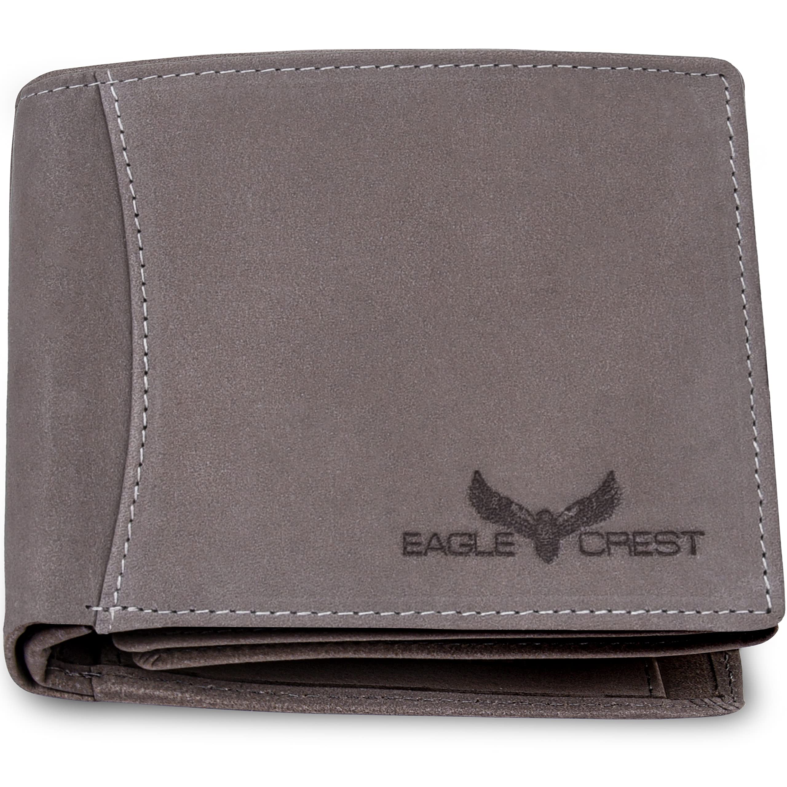 Eagle Crest Nova Vintage Grey Leather Wallet for Men
