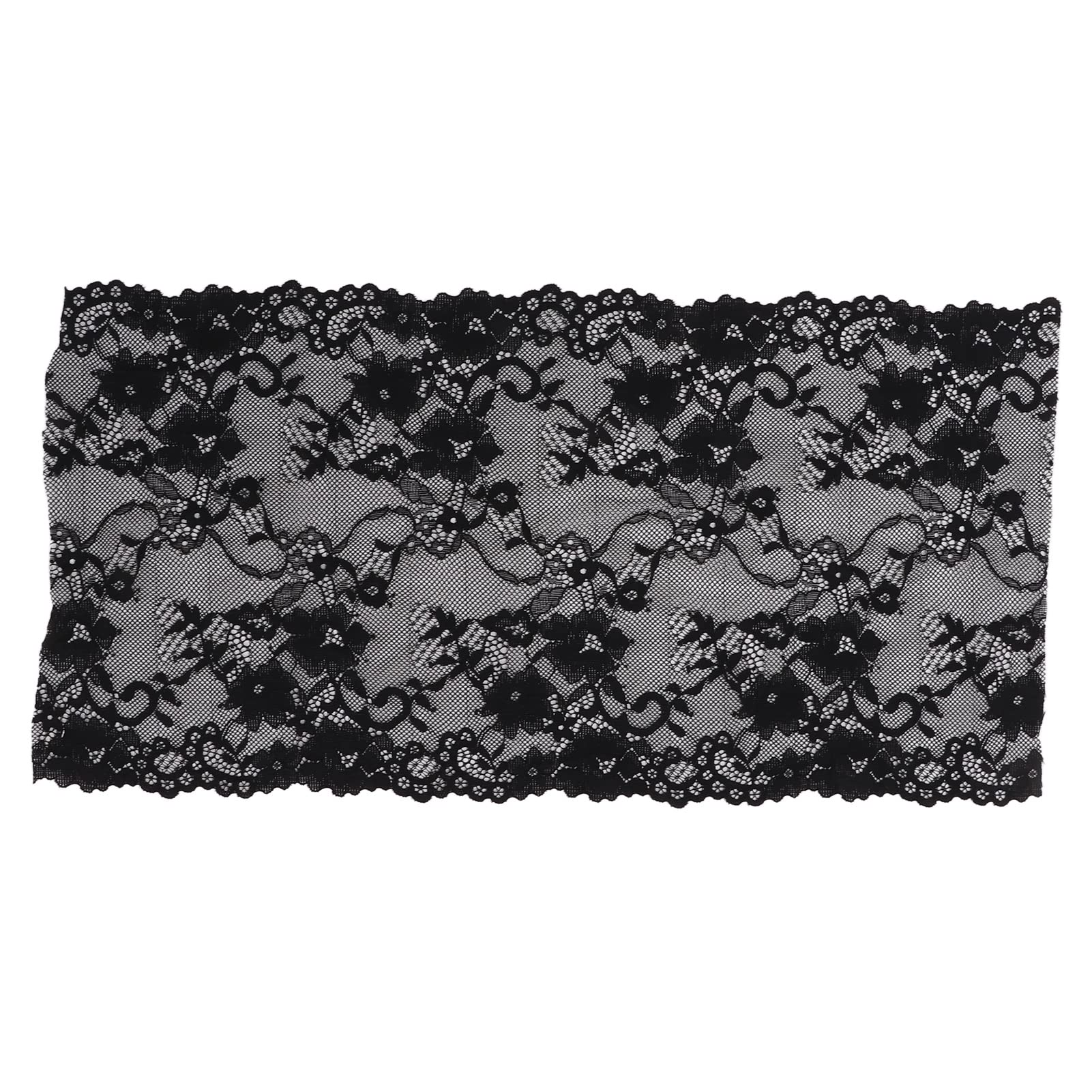 Cinta de encaje elástica de encaje de encaje el estiramiento de Vomeko, cinta de encaje de 10 cm de ancho de 10 cm de ancho, buena elasticidad, uso seguro de ropa simple, para (Black)