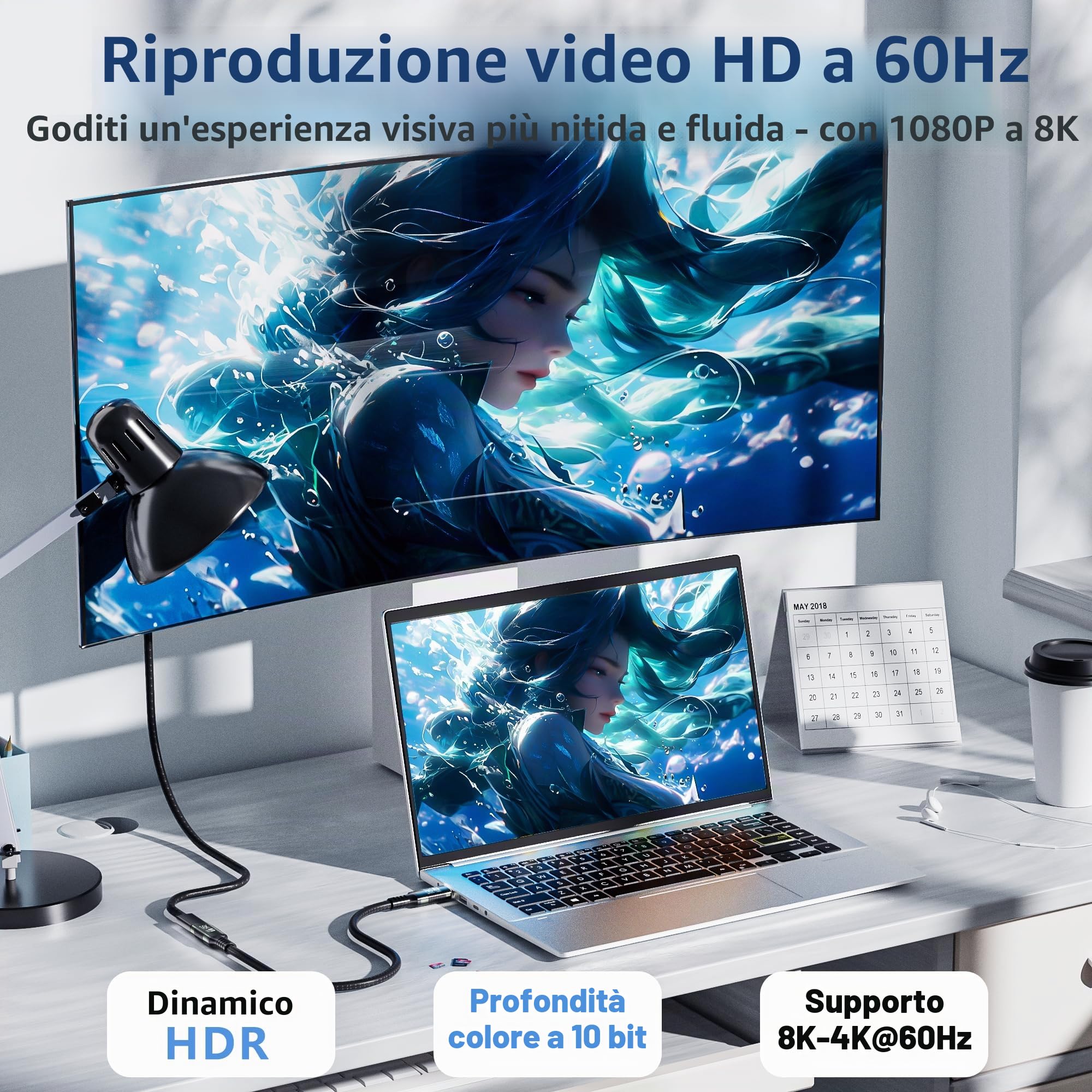 prolunga usbc lungo 3 m,extension usb5 40Gpbs compatibile con prolunga thunderbolt 5,8K@120Hz/4K@60Hz type c femmina maschio 240W Ricarica rapida per Thunderbolt 4/3,USB 4/3, SSD eGPU.
