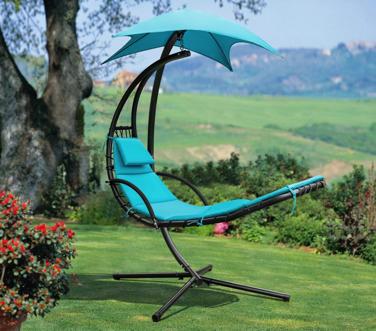 Devoko Patio Hammock Lounge Chair Outdoor Hanging Chaise Lounge Swing