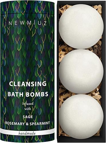 Bombas de baño de salvia, protección de limpieza de energía para baño espiritual, blindaje de protección sin humo, salvia, romero y menta verde,