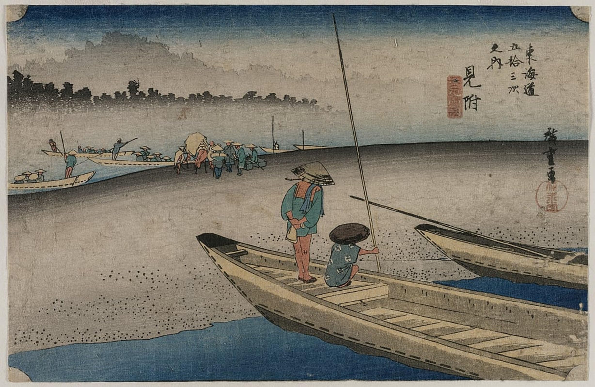 ARTXLXXBN Famous Art Print Poster Vintage Wall Art Picture of the Tenryu River Near Mitsuke Station by Ando Hiroshige Canvas Art Poster for Home Decor 60x90cm