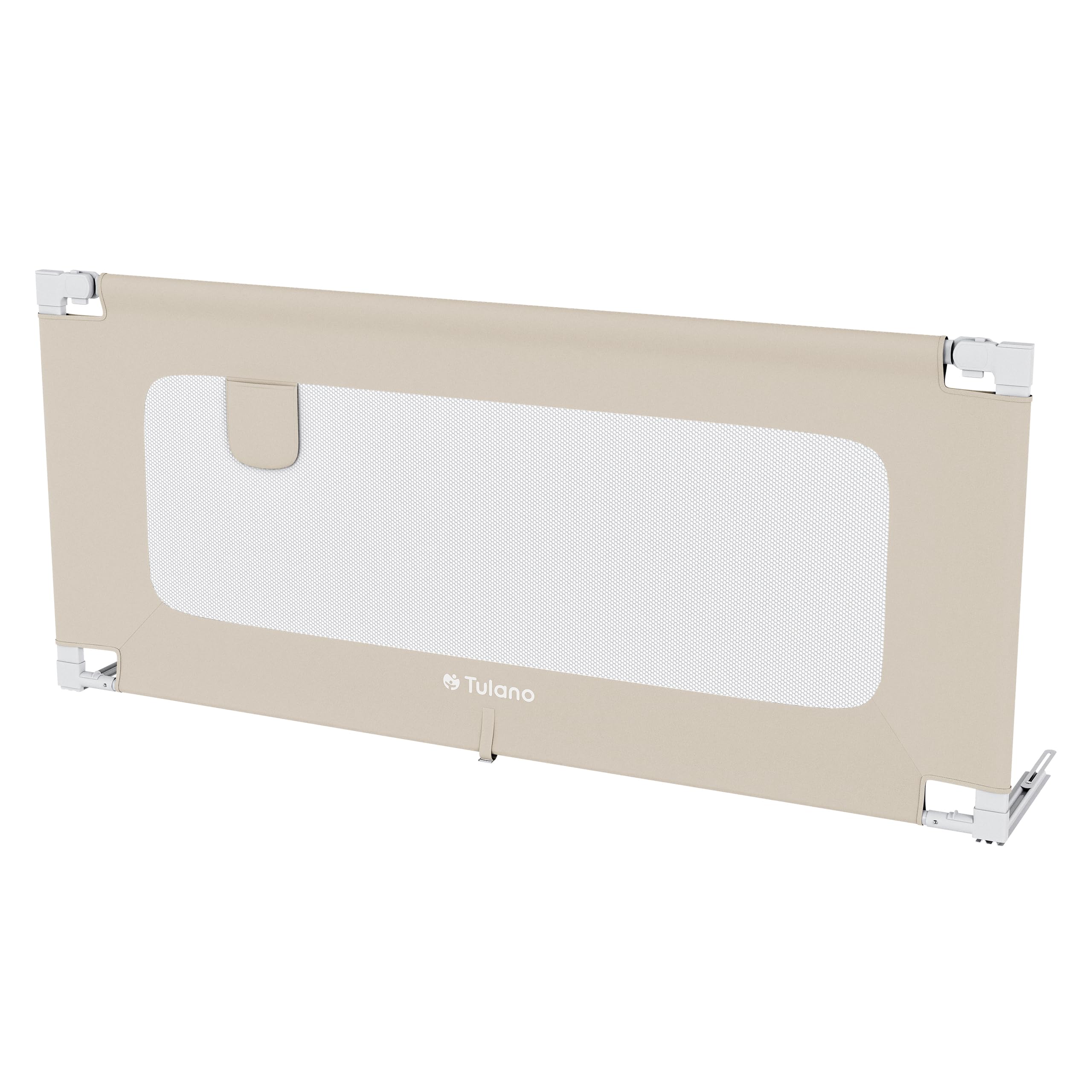 Barrière de lit enfant 160 cm beige TULANO réglable en hauteur