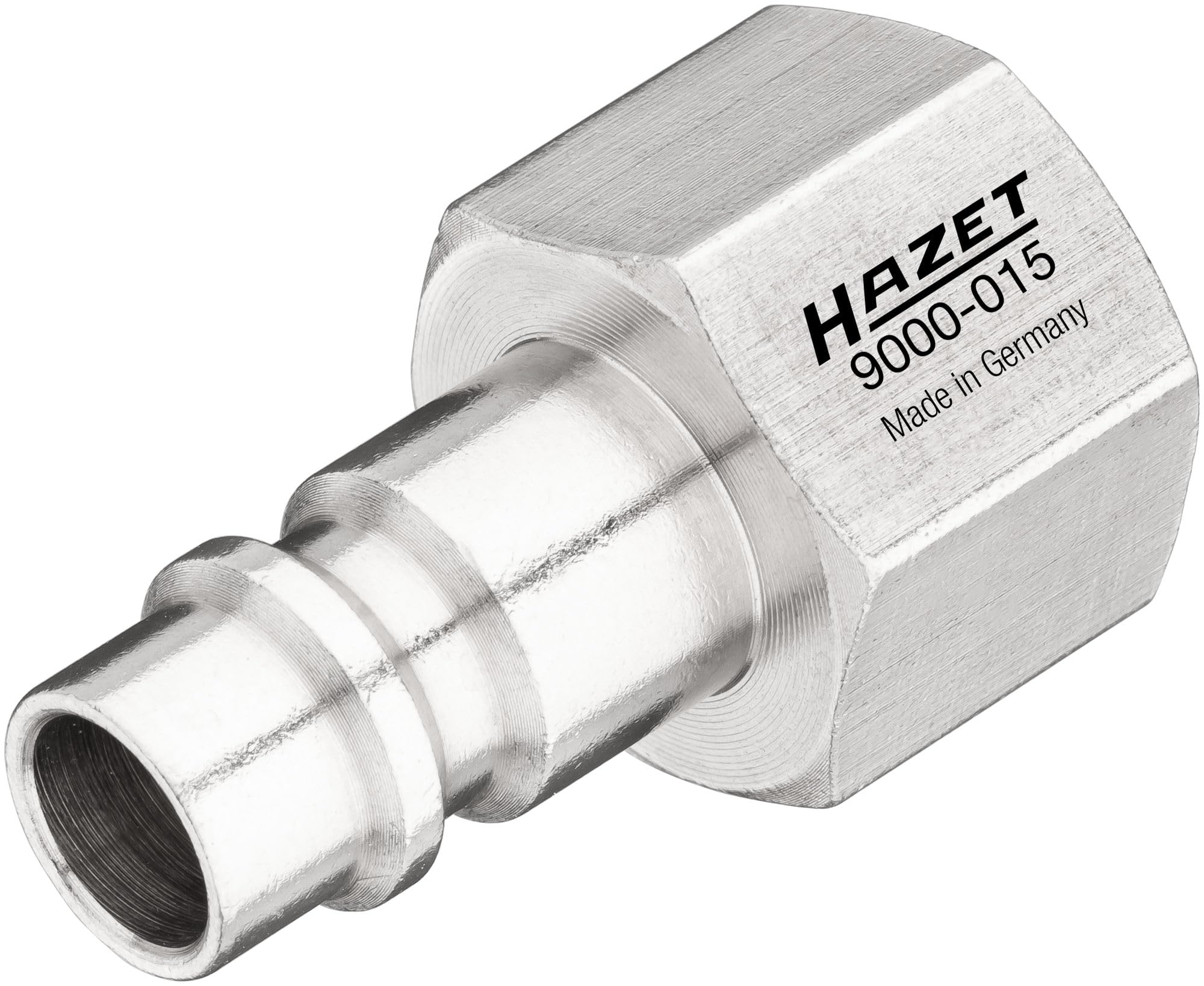 HAZET Air Connection Nipple 9000-015, 16.41 mm (3/8 Inch) Female Thread, for Compressed Air Couplings, Coupling Plug Type 2 Orion, Standard DE, at, SI, HU, CN, in, PT, RU, PL, RO, TR