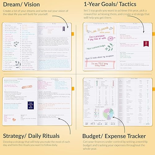 Miniatura 5 de GoGirl Planner PRO - Planificador semanal y organizador sin fecha con diseño horizontal + páginas de seguimiento de presupuestos y gastos, diario de