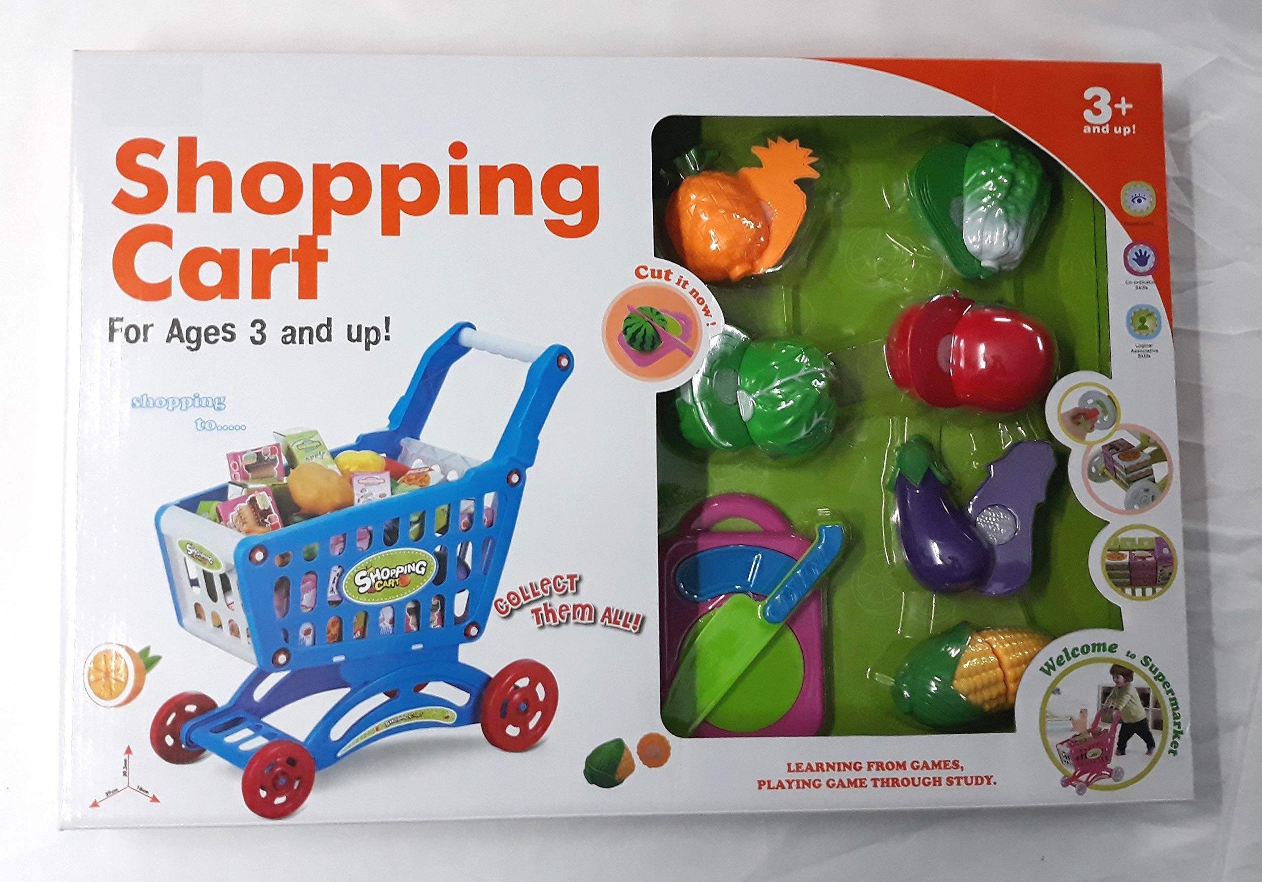 Buy Plutofit? Shopping Cart Toy with Realistic Sliceable Fruits and