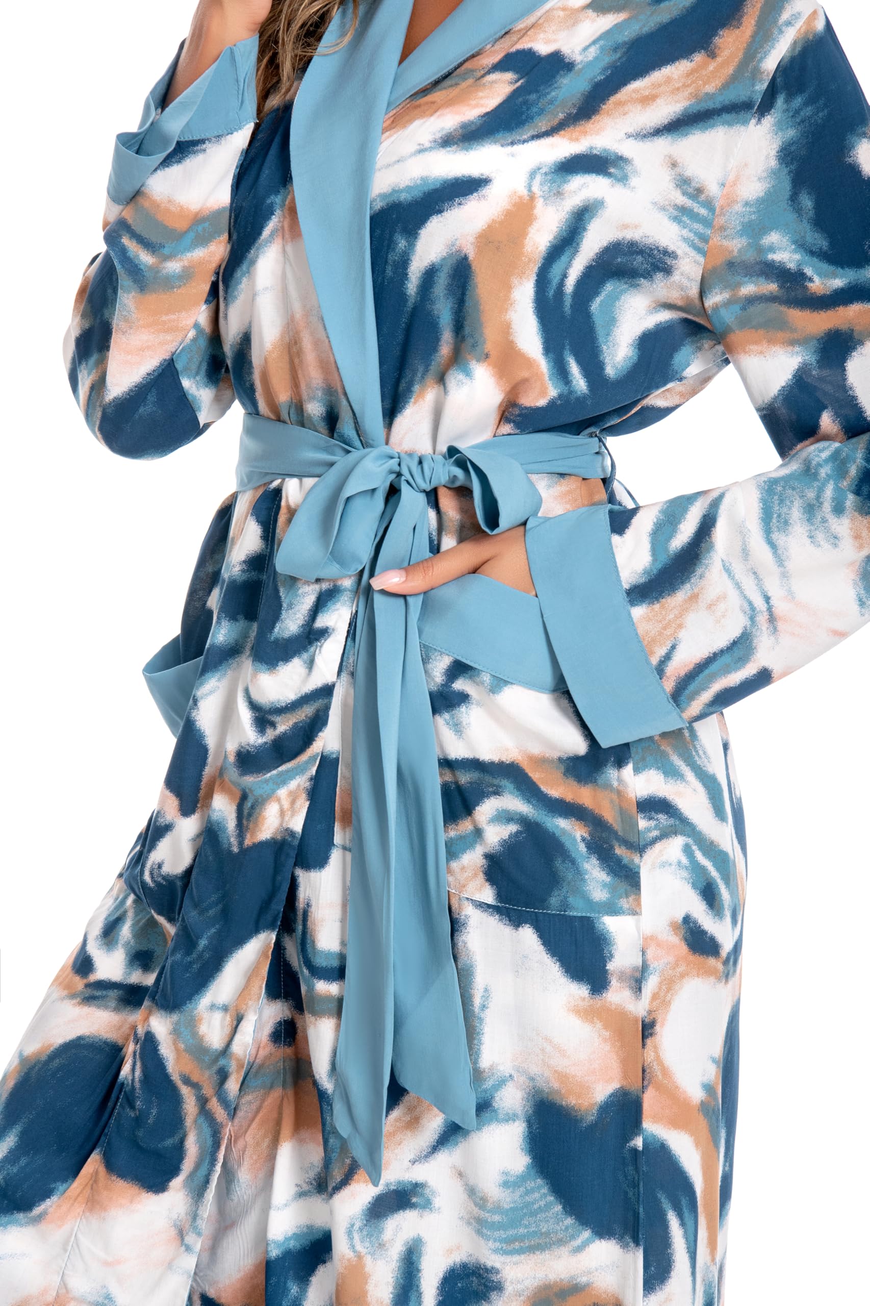 Nutria Conjunto de pijama largo de 3 piezas para mujer, pijama de verano, ropa de dormir, tirantes de cami, pantalones anchos, conjunto de albornoz para mujer, Pjs D08