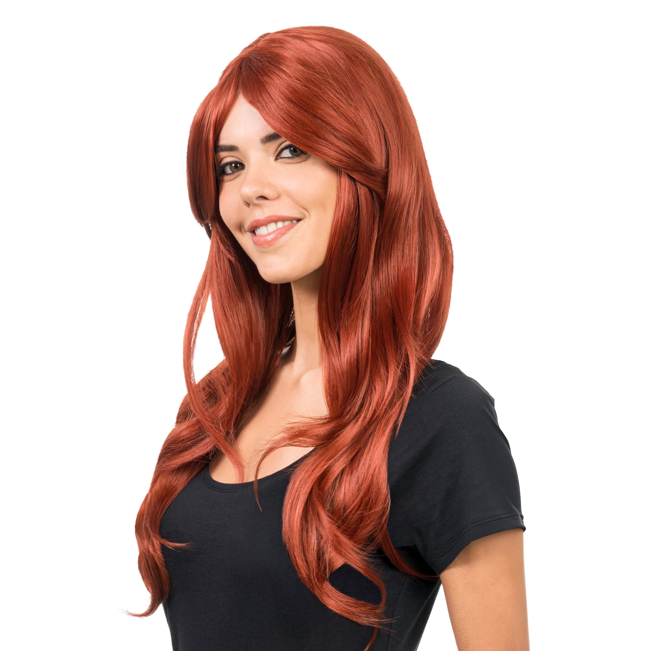 Chaks -Layer Curly Wavy Wig 68 cm for Women Cosplay Carnival Festival Curly with Long Fringe