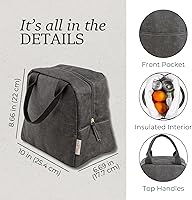 Vista 5 de Steel Mill & Co - Bolsa de almuerzo aislada para mujeres u hombres, lonchera de gran capacidad, bonita bolsa de almuerzo para adultos, mini hielera