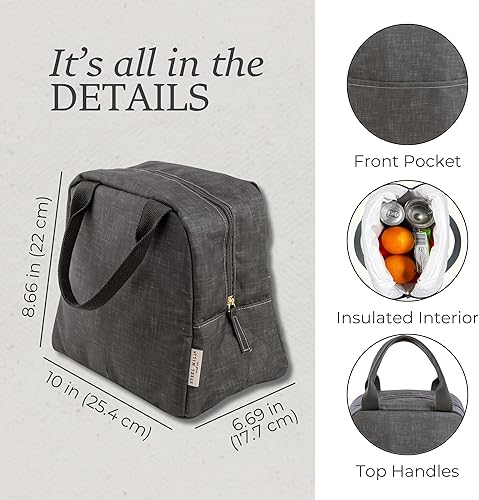 Miniatura 5 de Steel Mill & Co - Bolsa de almuerzo aislada para mujeres u hombres, lonchera de gran capacidad, bonita bolsa de almuerzo para adultos, mini hielera