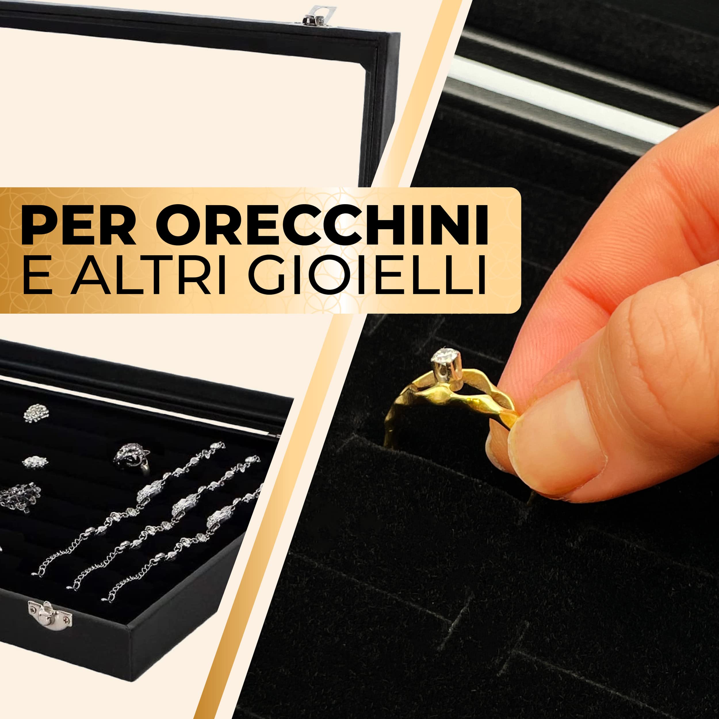 Praknu Espositore Porta Anelli per 100 Anelli - Con Coperchio Trasparente - Protezione contro Polvere e Graffi - Salvaspazio