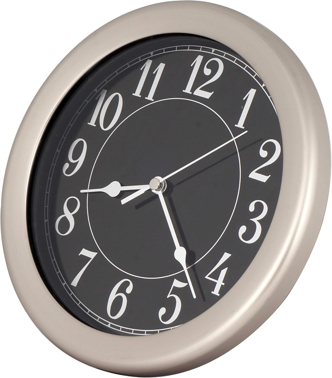 Buy Justime 85 Inch Brushed Nickel Water Resistant Wall Clock