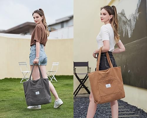 Miniatura 9 de Makukke Corduroy Totes Bag Women - Shoulder Hobo Bag Handbags Crossbody Bag Big Capacity Shopping Purses