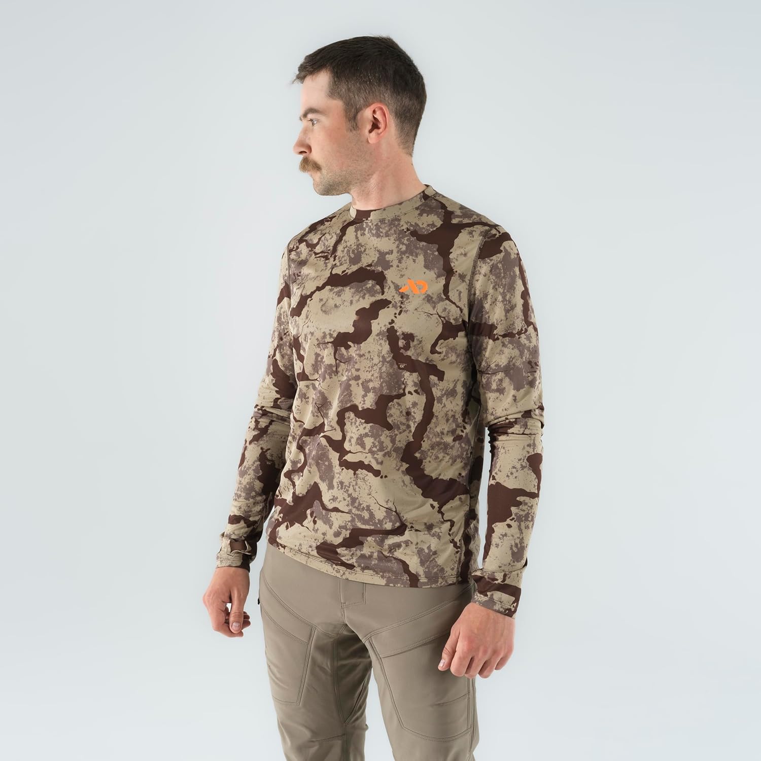 First Lite Men's Yuma Synthetic Long Sleeve Crew - Breathable Ultralight Camo Hunting Baselayer