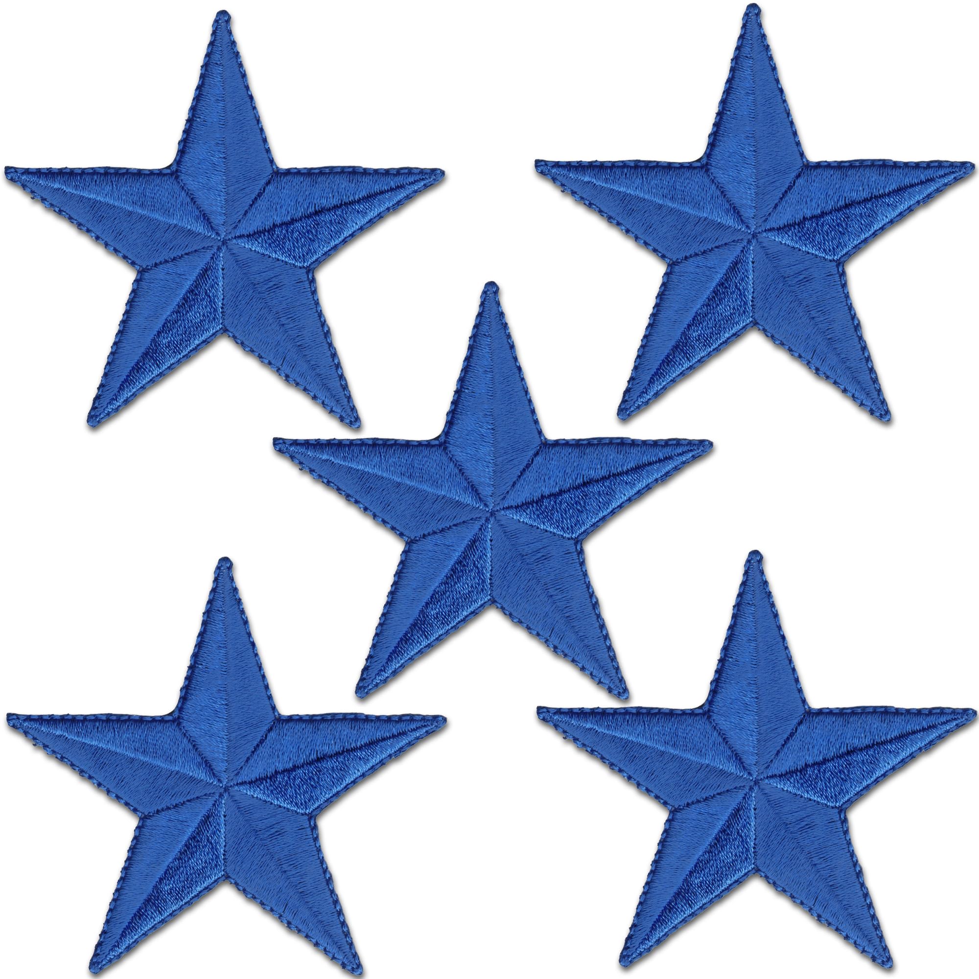5 Dunkelblaue Stern-Aufnäher Zum Aufbügeln – Bestickt, 8,1 Cm, Für Kleidung & Accessoires
