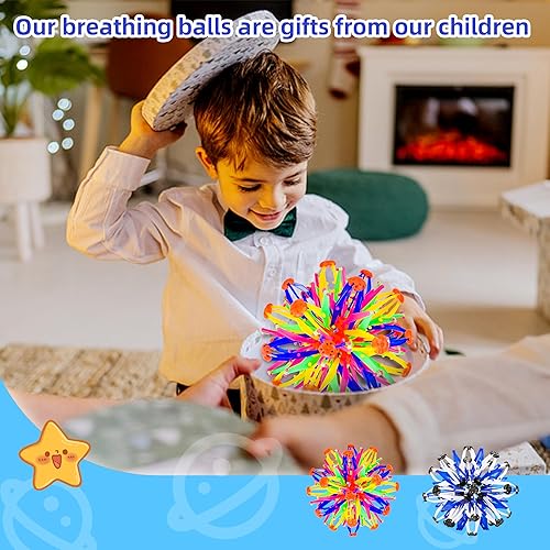 Miniatura 8 de 2 piezas de juguete de bola mágica expandible plegable para niños de 1, 2, 3 años o más, juguetes para ansiedad para niños y adultos, juguete de