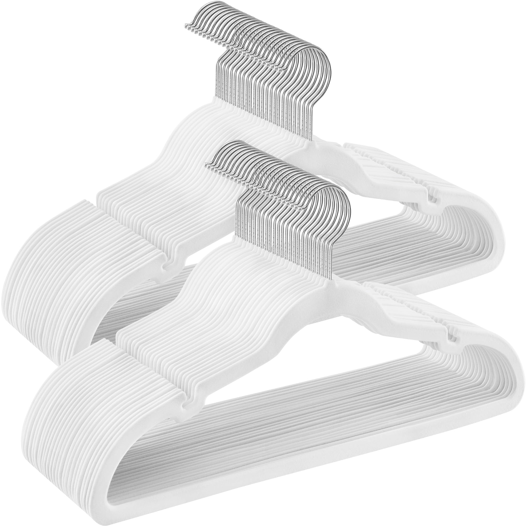 SONGMICS Velvet Hangers 50 Pack, Non-Slip Clothes Hangers, Suit Hangers with Shoulder Notches, Pants Bar, 360° Swivel Hook, Space-Saving, for Closet,