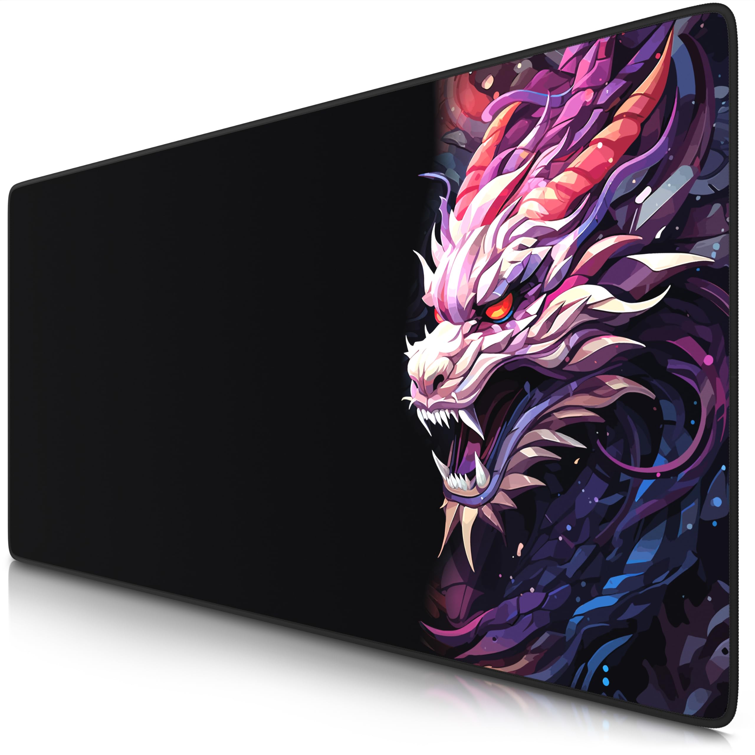 TITANWOLF Alfombrilla Gaming XXL para ratón 900x400, Mouse Pad, Precisión y Velocidad, Parte Inferior de Goma para una sujeción Estable, Antideslizante, Resistente al Agua, Colour Dragon #2