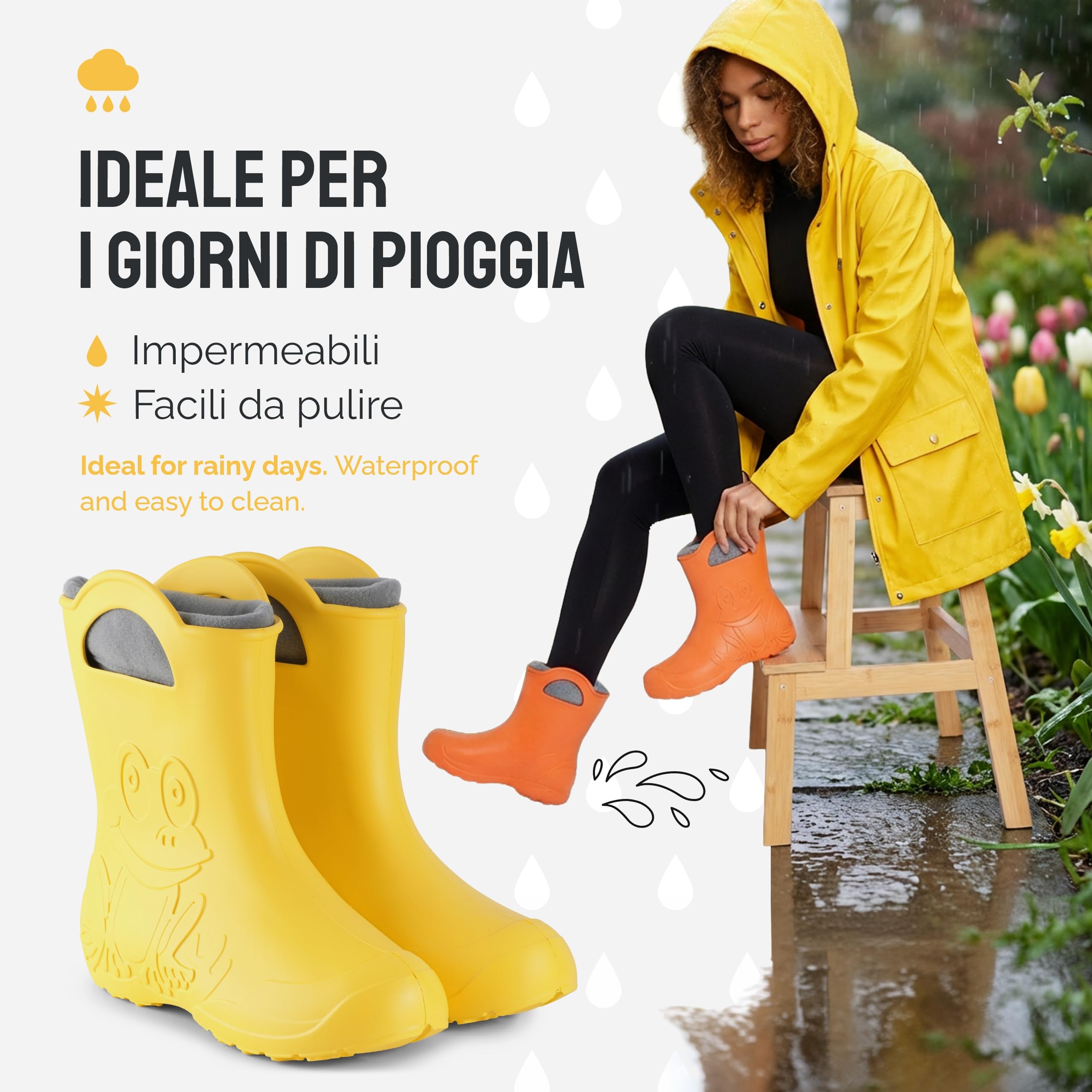 Ladeheid Stivali Pioggia Donna in EVA Termici – Impermeabili e Confortevoli, Invernali Stivali impermeabili donna Antiscivolo per la Pioggia, Facili da Pulire LA-СA-12
