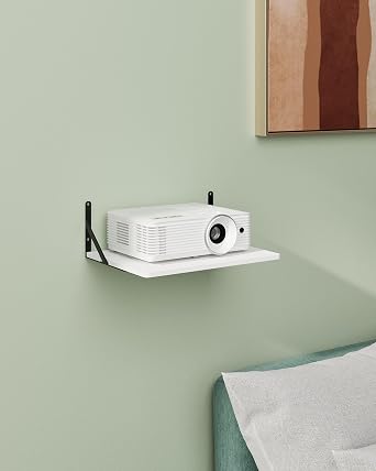 Black White Small Mini Projector Shelf for Wall, Cable Box / Router Shelf,Floating Projector Mount, Holder Stand Accessories