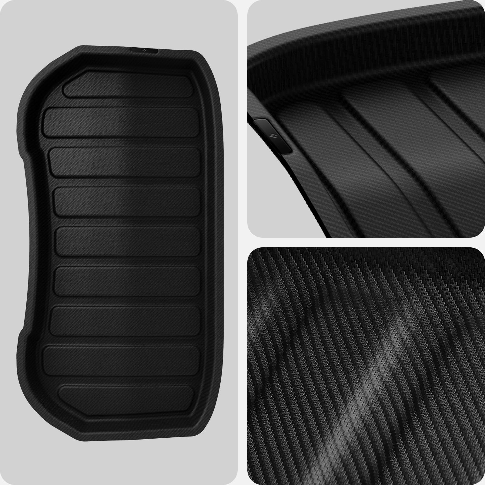 Spigen Tesla Model 3 Highland (2024 2025 2026) Tappetino per Bagagliaio Anteriore, Materiale XPE per la Protezione degli Interni, Finitura Impermeabile & Antiscivolo, Accessori Tesla - Carbonio