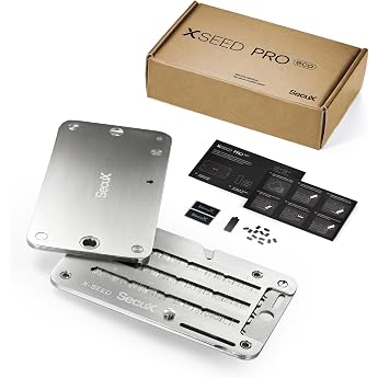 SecuX Xseed Pro Eco - Indestructible Bitcoin Wallet Crypto Seed Storage Steel Plate - Compatible Ledger Hardware Wallets