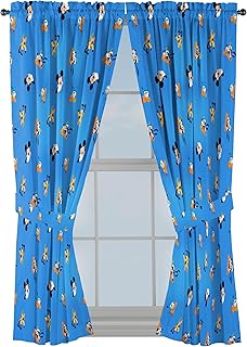 Jay Franco Window Curtains for Kids Bedroom 4-Piece Drape Set with 2 Tie...