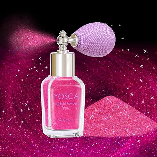 Yosca Body Glitter Spray, 30ML Hot Pink High Gloss Body Shimmer Powder | Glitter Spray Body Glitter Sparkle Makeup Fairy Dust Festival Concert Party Rave Accessories for Clothes Hair Face Nail Art - Hot Pink