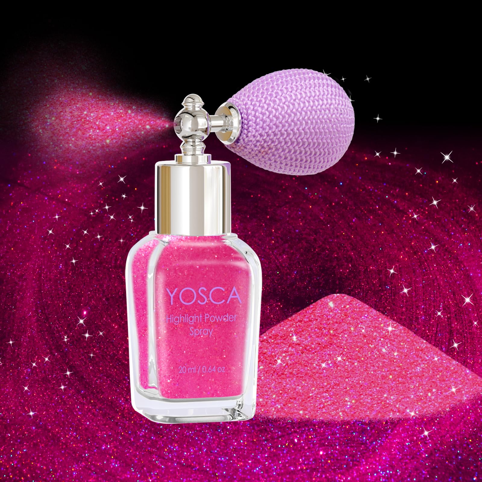 Yosca Body Glitter Spray, 30ML Hot Pink High Gloss Body Shimmer Powder