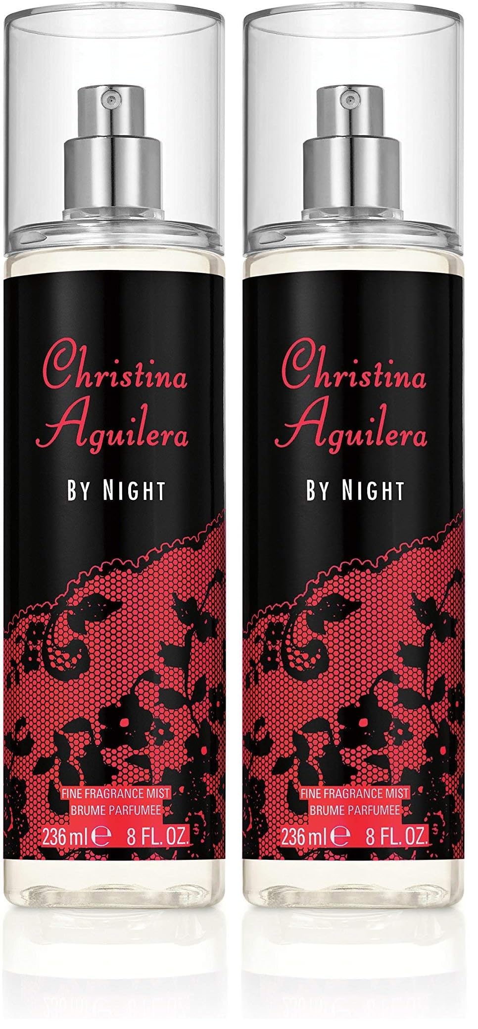 Christina Aguilera - By Night, Damen-Körperparfüm, mit Pfirsichblüte, blumiger, orientalischer und fruchtiger Duftnote, am besten geeignet für den Sommer, Parfum für Frauen (Packung mit 2)